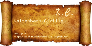 Kaltenbach Cirilla névjegykártya